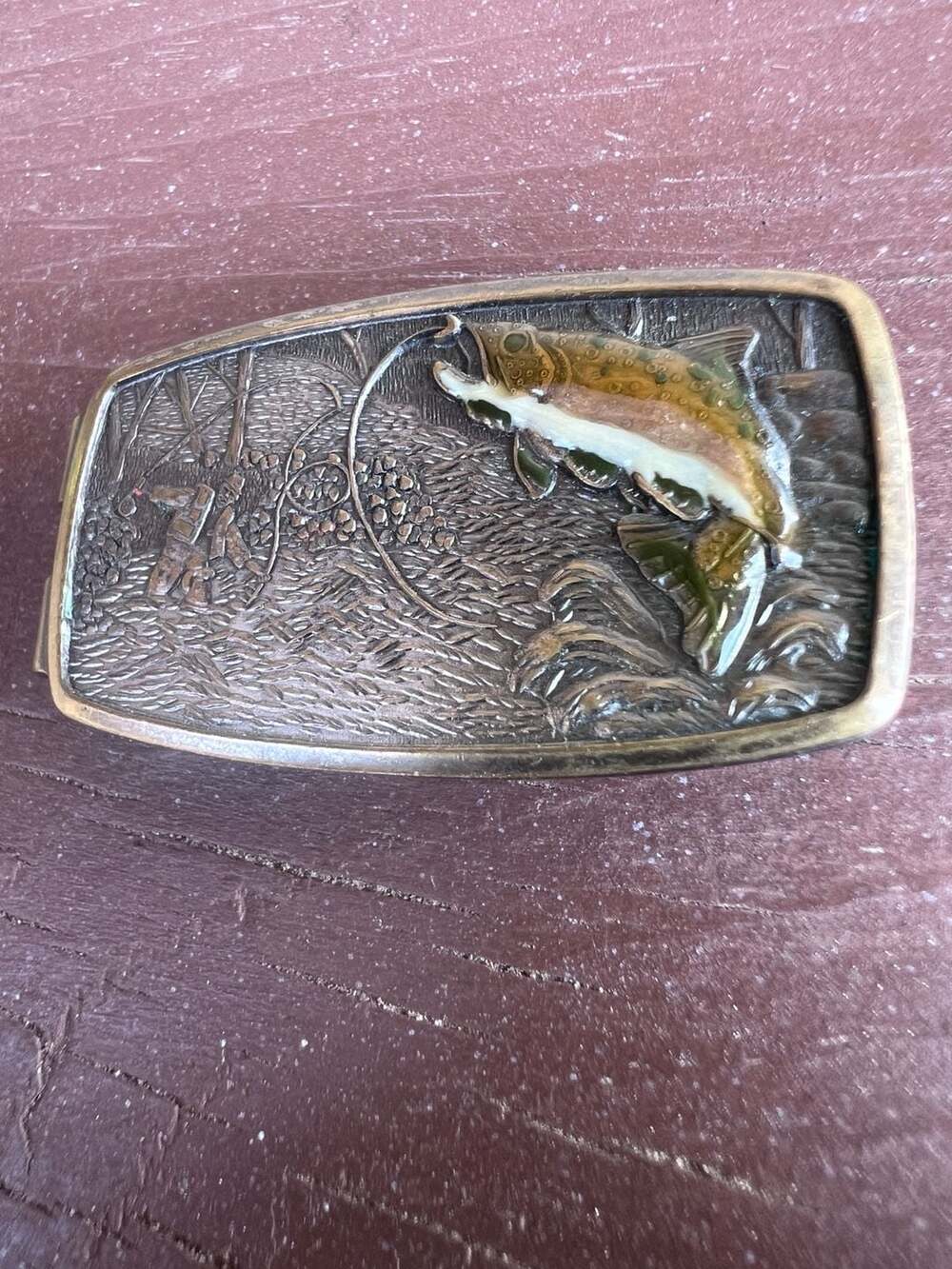 Anson Enamel Fly Fish Money Clip with Double Spring Action Made In USA